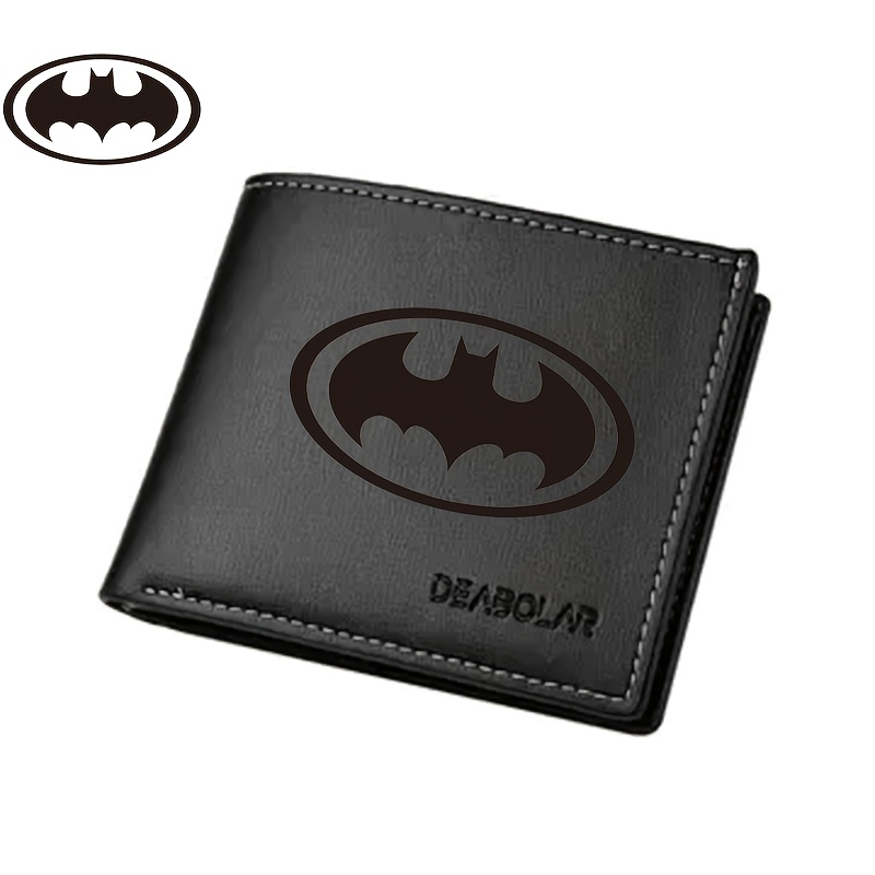 TEMU 1pc Warner . Batman Men's Anti-theft Card Wallet Retro Bifold Short Multi-functional Id Credit Card Holder