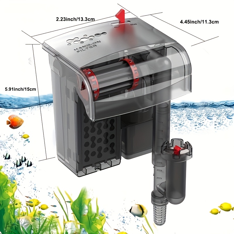 TEMU Looyoou 10-30 Gallon Aquarium Filter With Power & Adjustable Flow - Quiet Silent Operation, 8w 110 Gph, Abs Material, Us Plug, Without Battery,