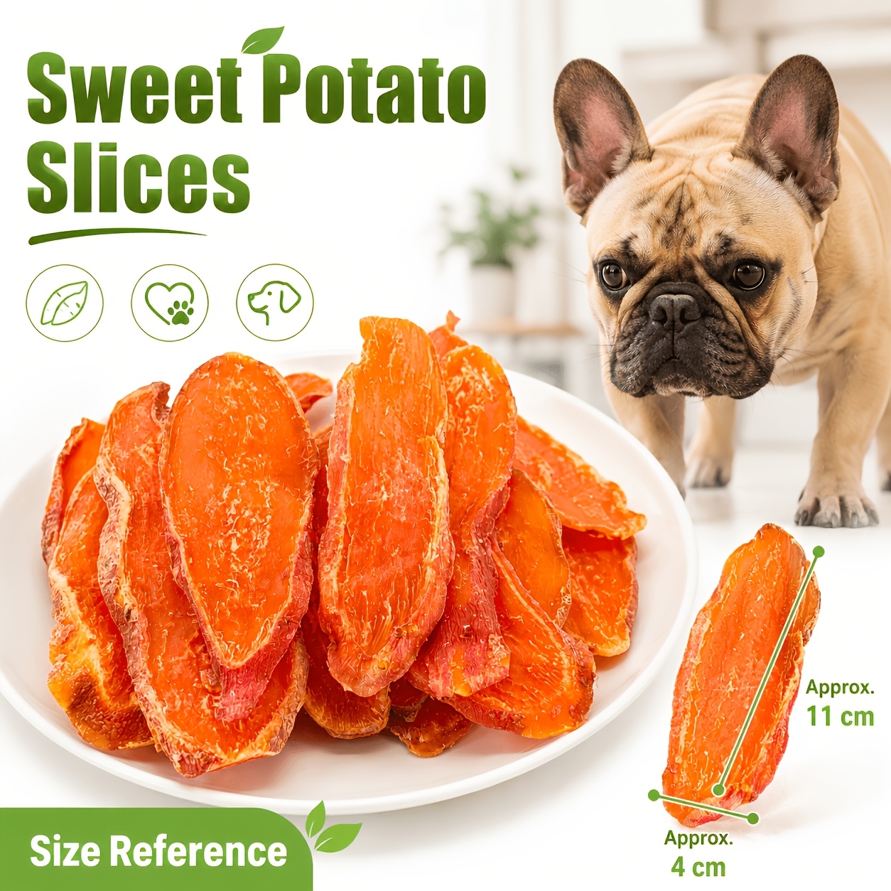 TEMU Sweet Potato Dog Treats, Dried Sweet Potato Slices, Dog Snacks, Training Treats And Daily Rewards For Puppies, Adult Dogs, Small, Medium And