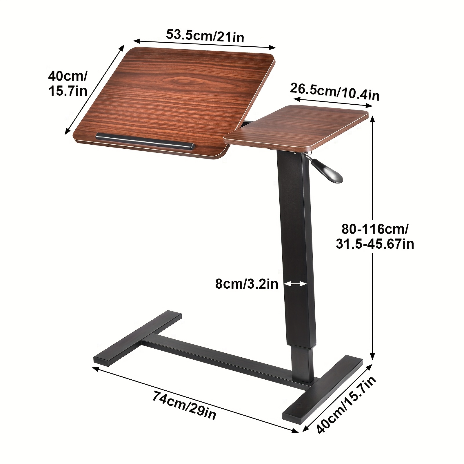 mobile bedside storage unit height adjustable sit stand workstation pneumatic lift computer desk portable laptop table 80 116cm rotating rolling laptop holder ergonomic standing desk for home and office use   color 11