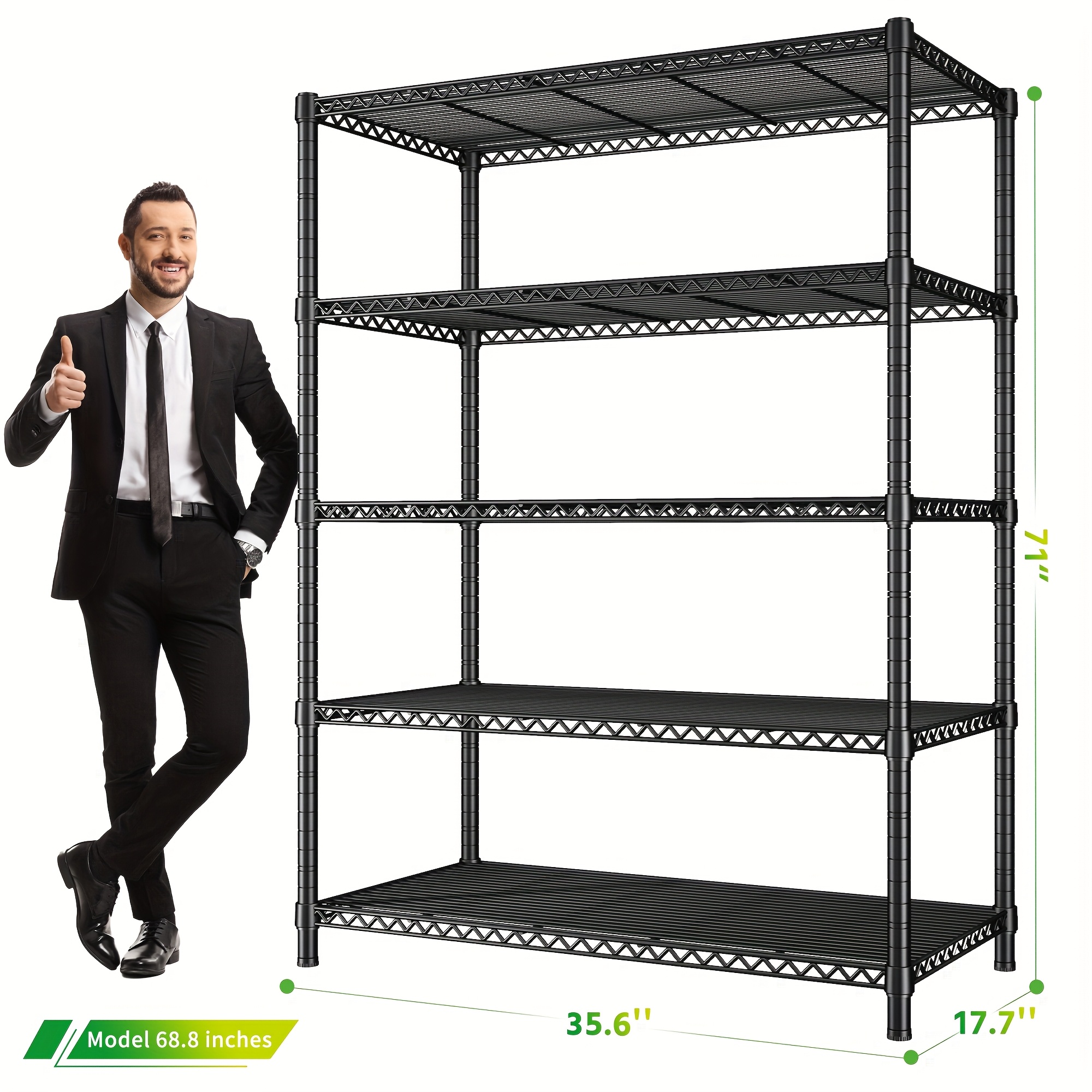 TEMU 3/4/5/6/7/8 Tier Storage Shelves, Metal Shelving Wire Shelving Unit Metal Shelves For Storage Adjustable Shelving Rack For Pantry Kitchen Garage