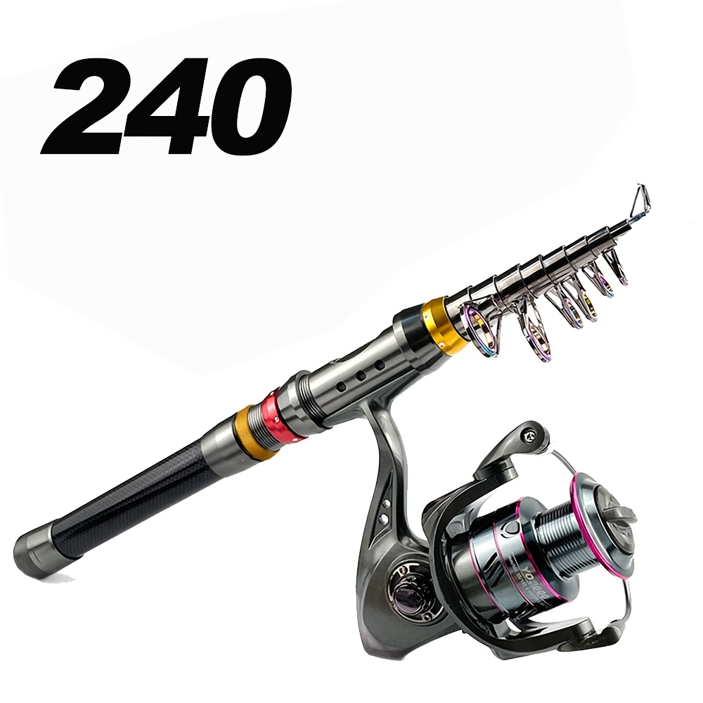 combo telescope fishing pole Set, 6.89ft Fishing Rod and Reel Combo, Carbon Fiber Telescopic Fishing Rod Kit with Spinning Reel, Fishing Pliers, Lip Gripper, Line, Lures for Beginner Angler (Black&Gold, 1PACK) industrial collection that will make a statement in your living space PLUSINNO Collapsible Telescopic Fishing Rod