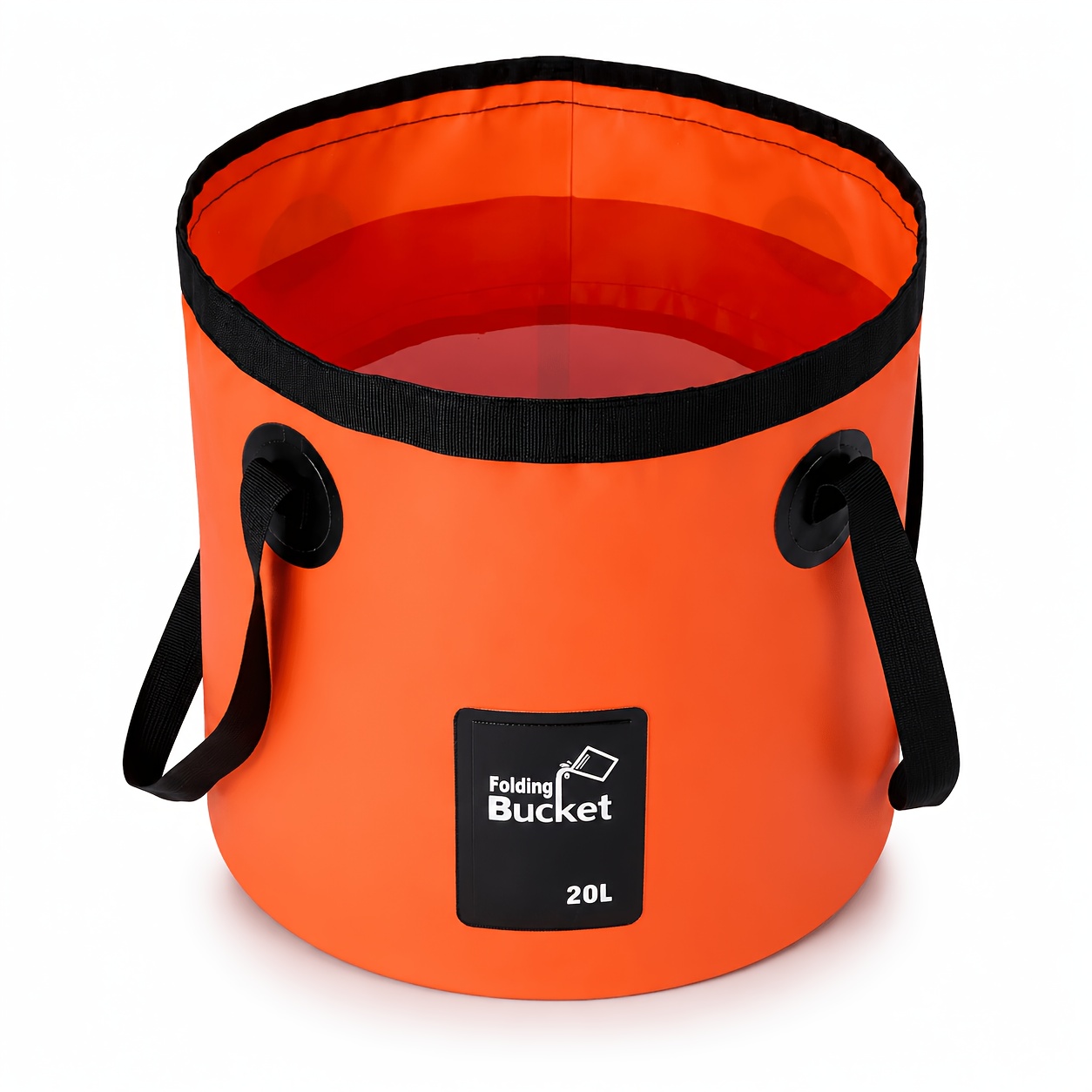 TEMU 1 Foldable Bucket, 20l Yellow/orange Collapsible Bucket With Handle, Portable Pvc Bucket, Space-saving Equipment Suitable For Camping, Outdoor