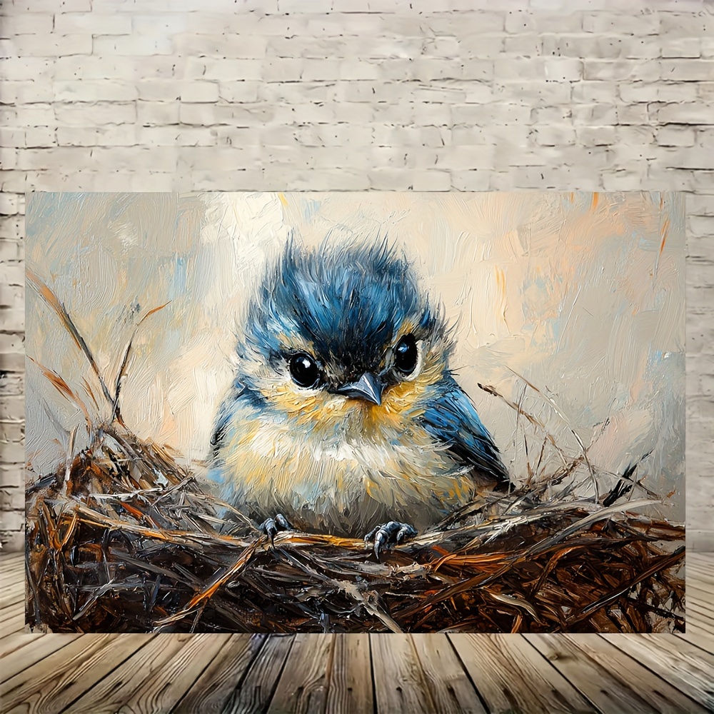 

Birdie Wooden Framed Canvas Painting Wall Art Prints For Home Decoration, Living Room & Bedroom, Festival Party Decor, The Best Gifts, Ready To Hang