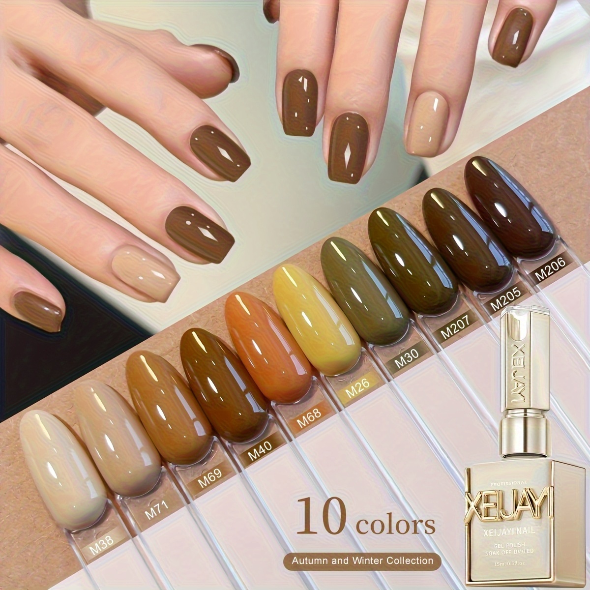 Image of 10pcs 15ml Gel Nail Polish Set Semi Permanent Gel Polish Kits All For Manicure Kit Soak Off Led Vernis Nail Art Diy Gift For Women