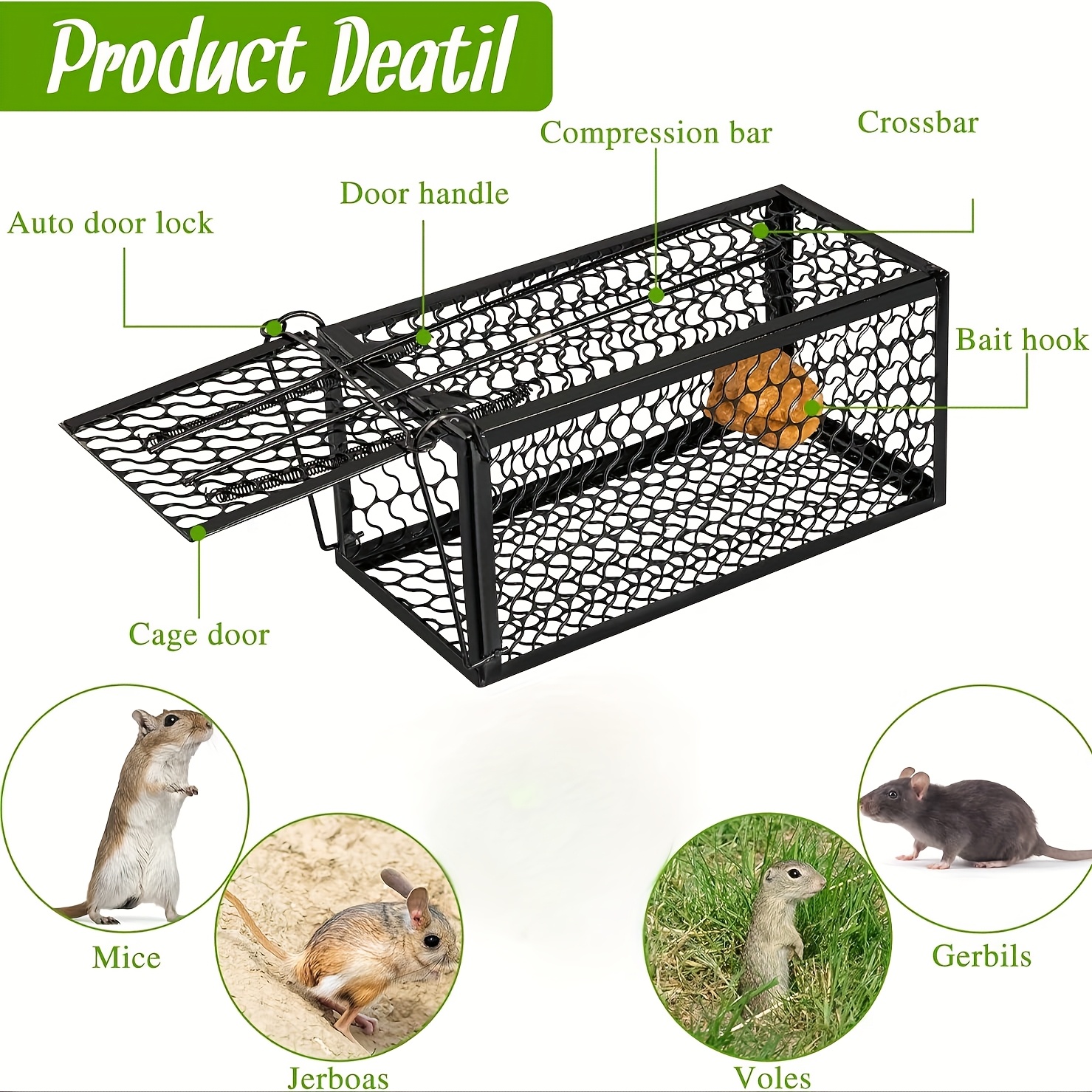 1pc large folding reusable mouse trap humane for indoor and outdoor use details 1
