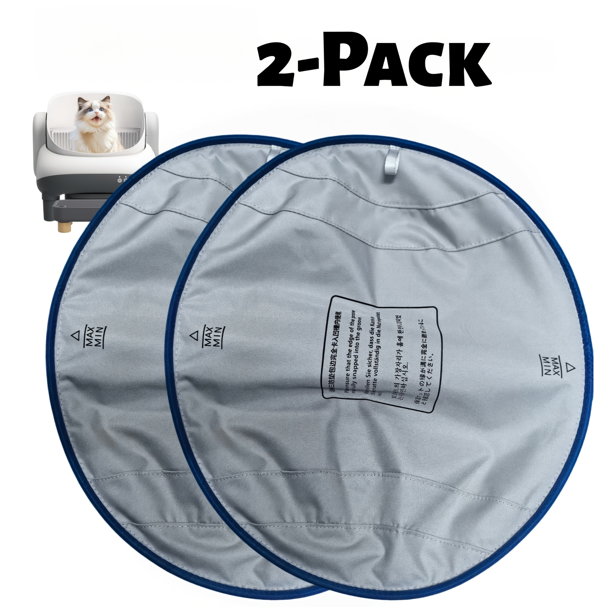 TEMU 2-pack 3-in-1 Replacement Mats For Mini Self-cleaning Litter Boxes | Leakproof Smart Toilet Liner, Anti-stick Pad, Tray | Fits Most Compact