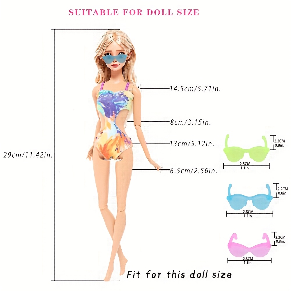 Pack De 6 Trajes De Baño + 3 Prendas + 2 Zapatos + 8 Accesorios Para Muñecas De 6 Pulgadas (15 Cm), Marca Miunana, Certificado CE