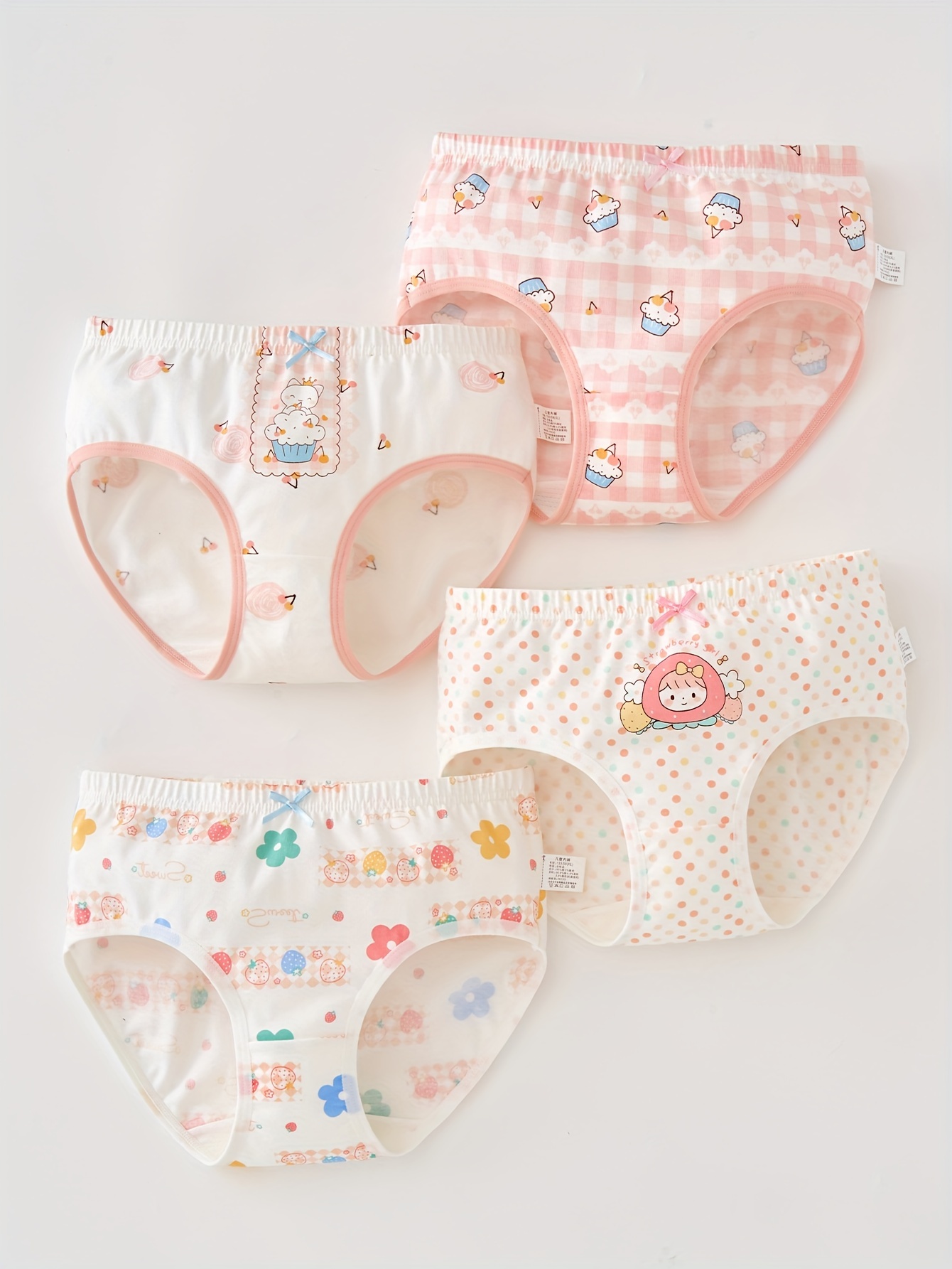 Adorable Flower Cotton Pure Cotton Ladies Briefs For Baby Girls