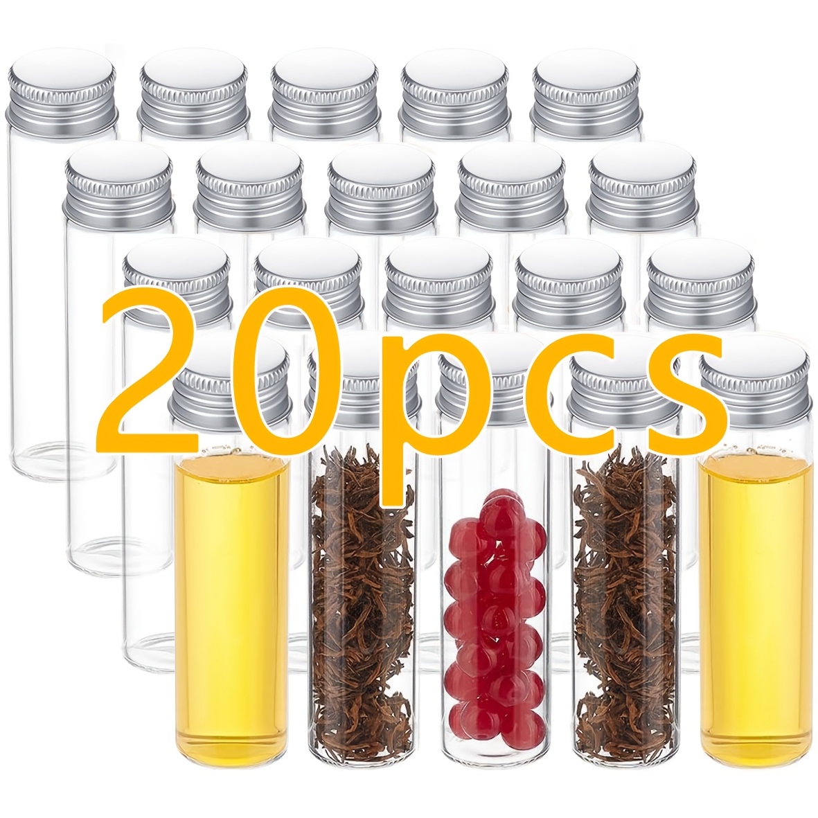 Image of 20pcs/ Mini Transparent Refillable Travel Containers, Sample Bottles For Powder, Liquid, Lotion, Face Wash, Cream, Toner, Shower Gel