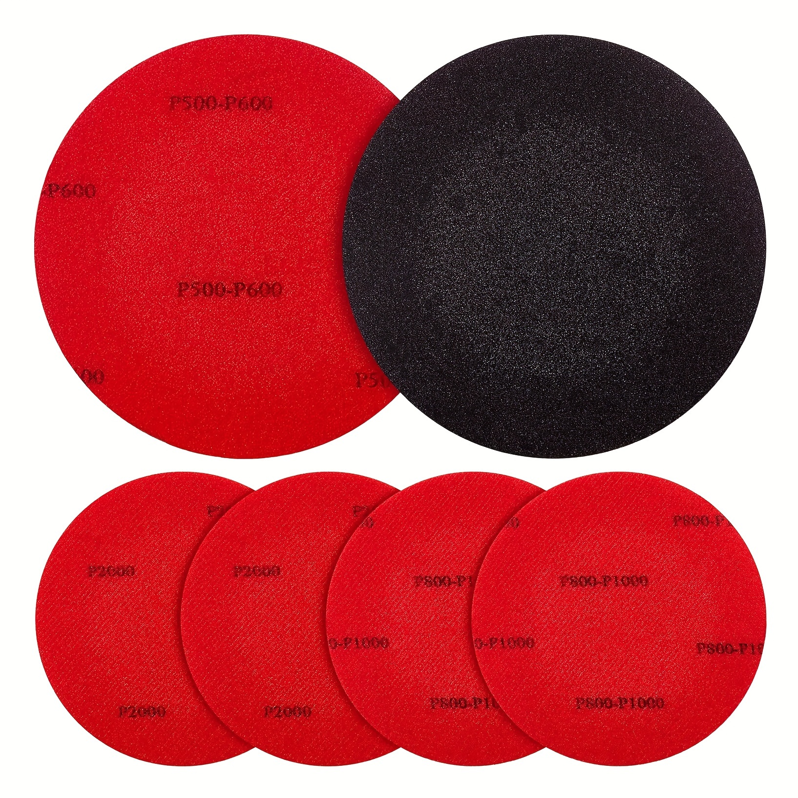 

5inch 6pcs Bowling Sanding Pads Polishing Kit Bowling Ball Cleaning Kit, (red,500, 1000, 2000 Grit)