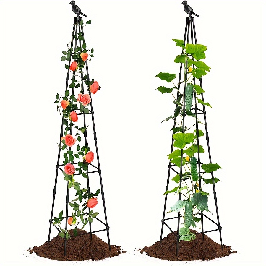 

2pcs Trellis For Climbing Plants Outdoor, 65 Inch Garden Trellis With 4 Heights, Tower Obelisk Trellis For Vines, Flowers Stands, Roses, Cucumber, Indoor Potted Plants
