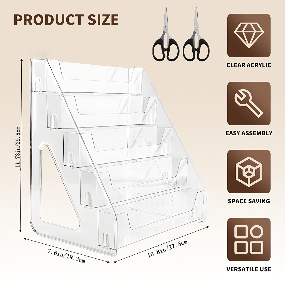 TEMU 5-tier Acrylic Cookie Display Rack, Easy To Assemble Cookie Stand With 2pcs Scissors | Tiered Display Shelf, Suitable For Bakers, Parties,