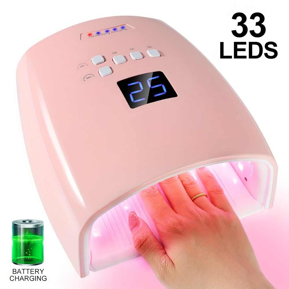 

Rechargeable Nail Lamp Professional Uv Led Nail Dryer Light For Gel Nails 33 Beads Fast Curing Gel Polish Nail Dryer Lamp For Curing All Gel Nail Polish For Salon Use