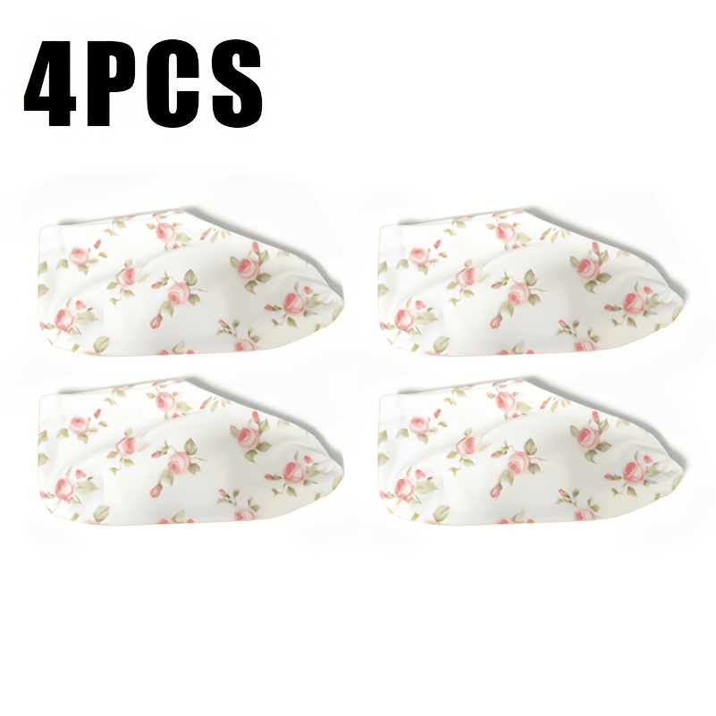 Image of 4pcs Petal Pattern Moisturizing Socks Suitable For Spa Moisturizing Makeup Socks Unisex, For Night Heel And