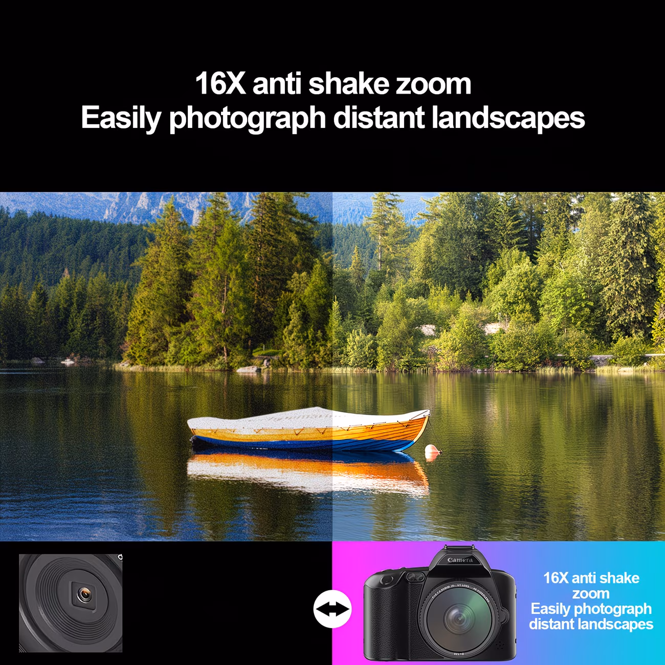 fotocamera per vlogging 48mp 1080p fhd con zoom 16x fotocamera reflection digitale per di contenuti Dettagli dell'articolo 0