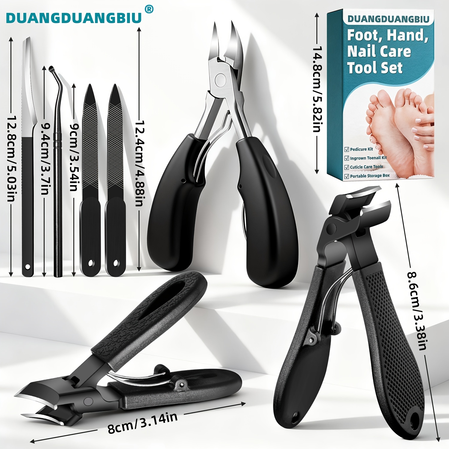 7pcs Ingrown Toenail Clipper Set with Beak Pliers