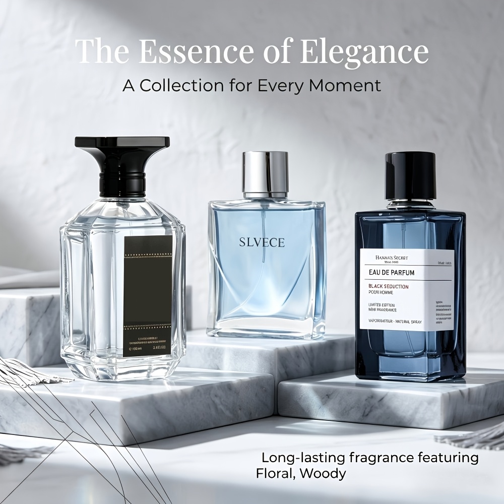 []3 Bottles Of 100ml Each, & Aquatic & Floral Scent, Long Lasting Cologne Spray For Daily Use & Gifting