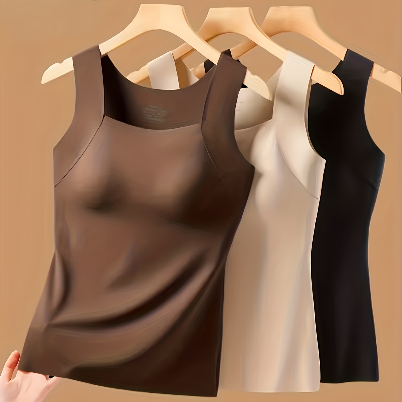 Image of 3pcs Set Women's Plus Size Tummy Vest | Elegant Solid Color Knit Fabric, Lace-up Closure, Perfect For Postpartum Recovery - Lrng Ea