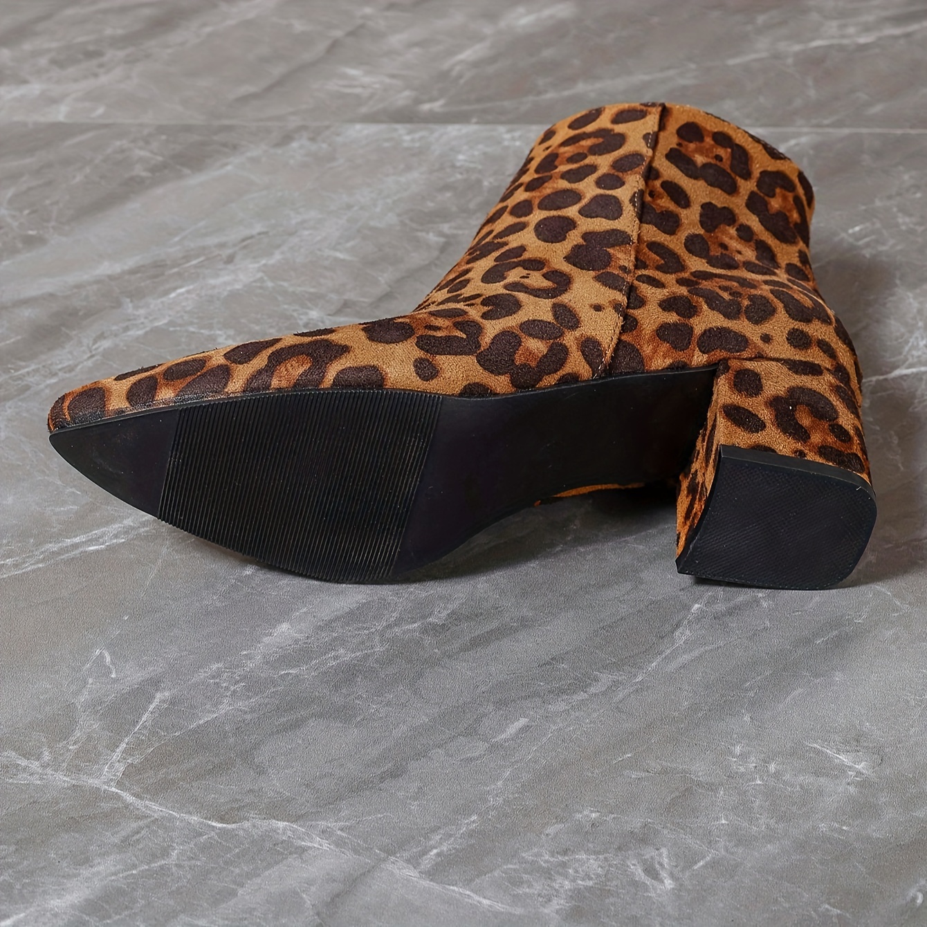 Heeled Boots Leopard Print Boots Size Elegant Leopard Print Fabric