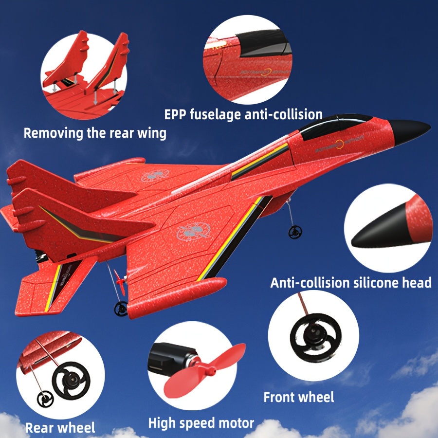 RC Aircraft, 2.4GHz Remote Control, Easy To Fly, Remote-controlled Glider, One Click Control Of Lights, Suitable For Children, Adults, Beginners (red, Blue, Yellow)