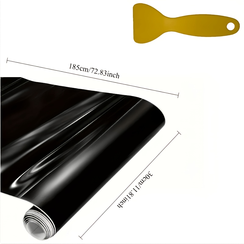 TEMU 1 Roll Self-adhesive Vinyl Wrap, Vinyl Sticker, Car Gloss Black Film, Car Motorcycle Black Color-changing Film, Easy To Cut And Apply, Car And