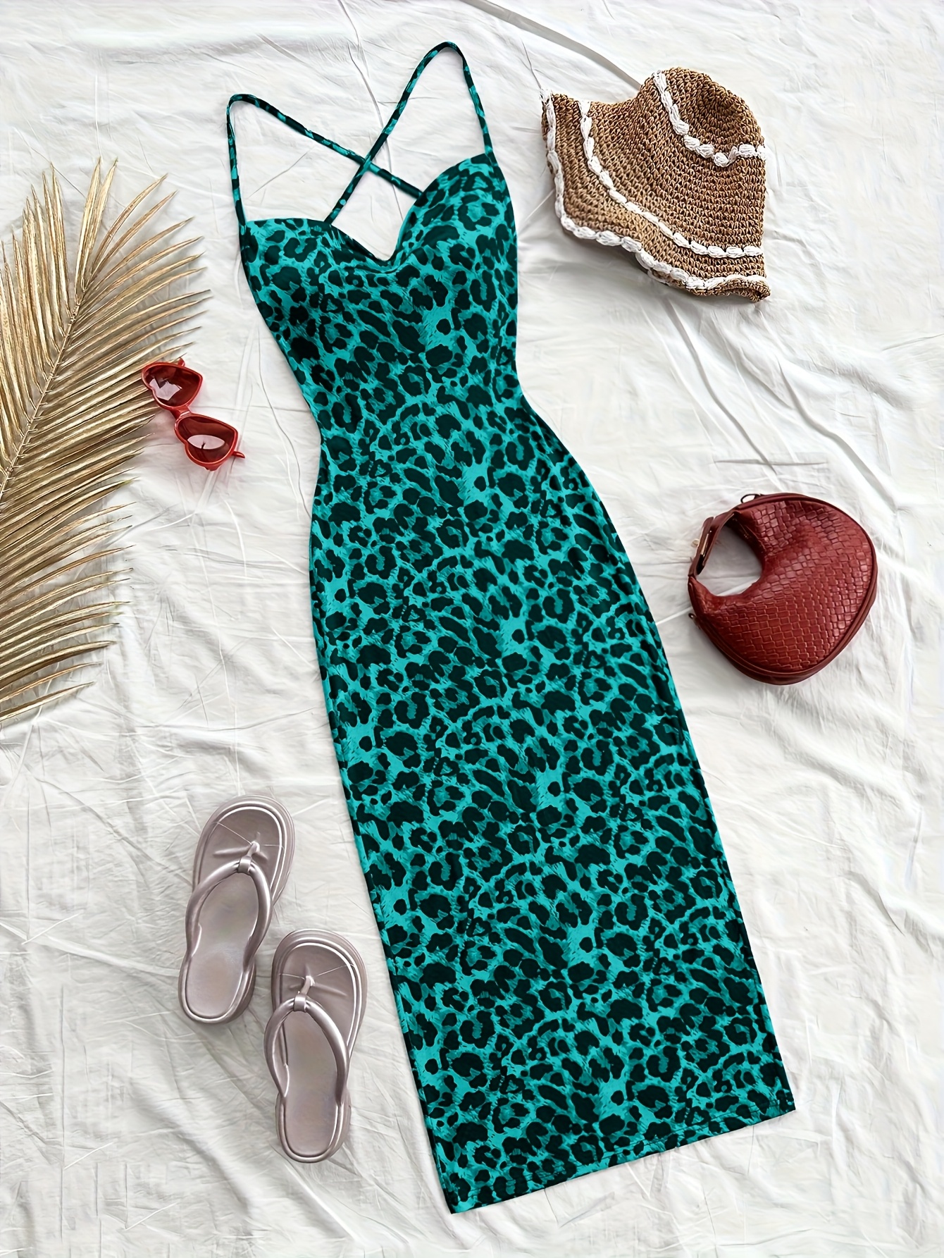 womens v neck short sleeve leopard print dress casual - Temu Bahrain