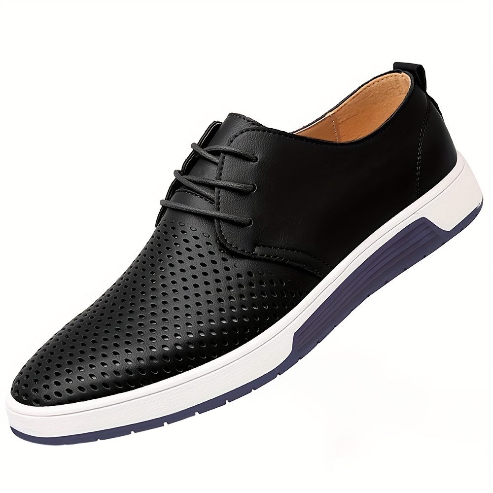 Breathable Leather Black Dress Shoes for Men Casual Shoes Non-Slip Sneakers