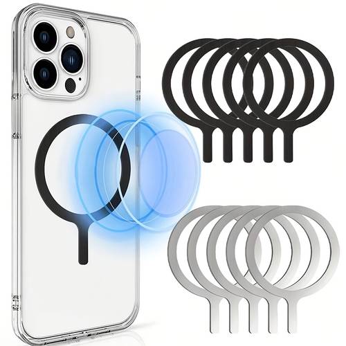 5 pezzi tappetino magnetico adesivo compatibile con supporto magnetico per telefono, piastra metallica per caricabatterie wireless magnetico