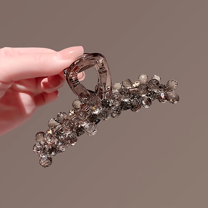 Image of Crystal High-end Hair Clip, Handmade, Suitable For Casual And Formal Occasions, Updo Ponytail Additions, Large Hair Clip Shark Clip