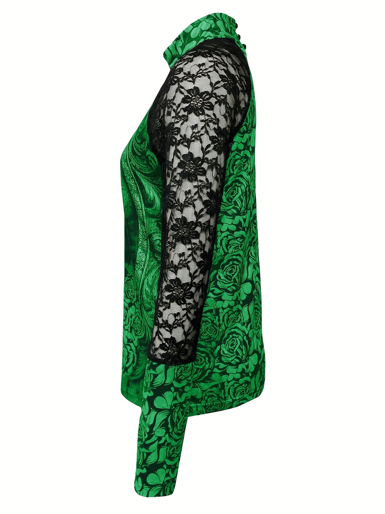 カットソー(長袖/七分) Bubbles - melt the lady lily tattoo tops black Buy Long Sleeves Scarf Chain Print Bodysuit Multi For Women