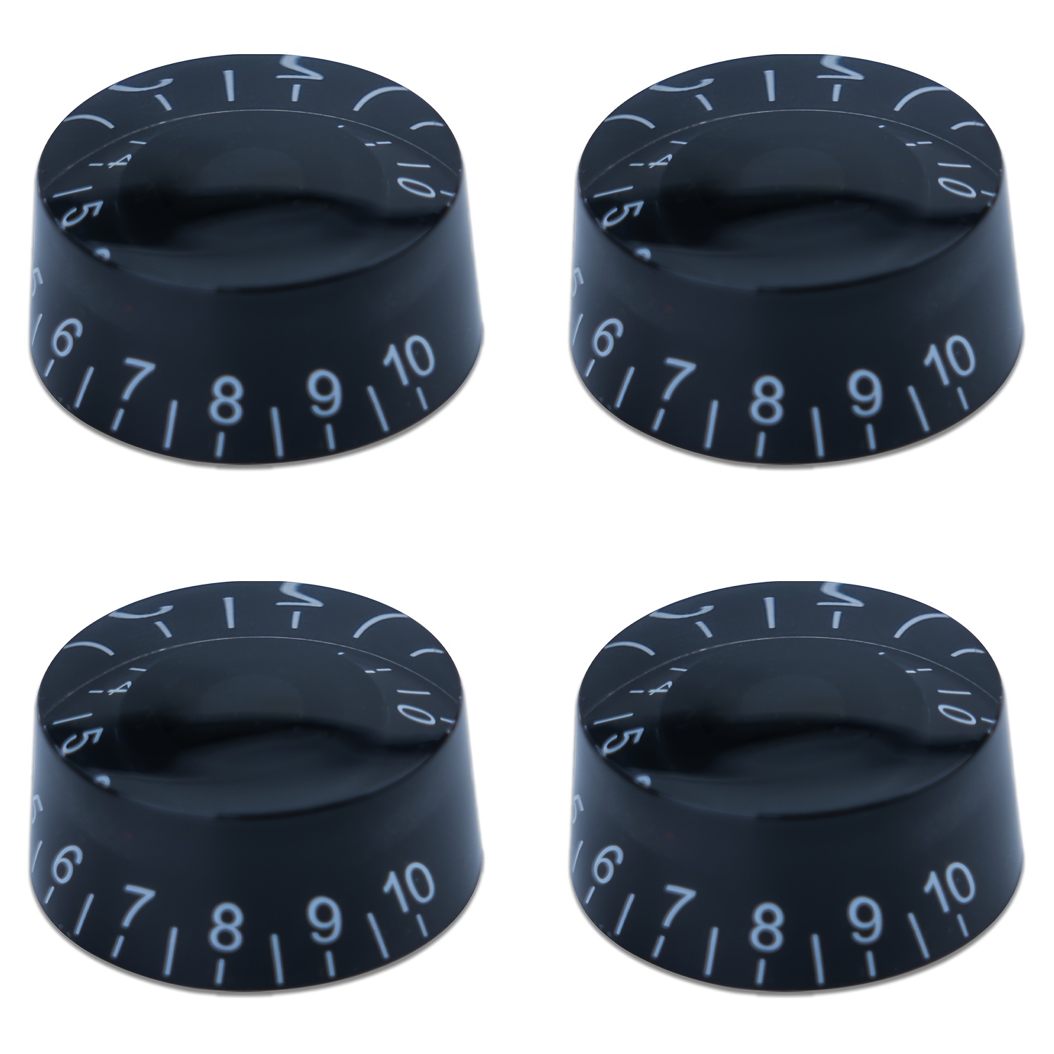 TEMU 4pcs Electric Guitar Knobs Black Speed Volume Tone Control Knob For Style Electric Guitar Parts Replacement (black-white Word)