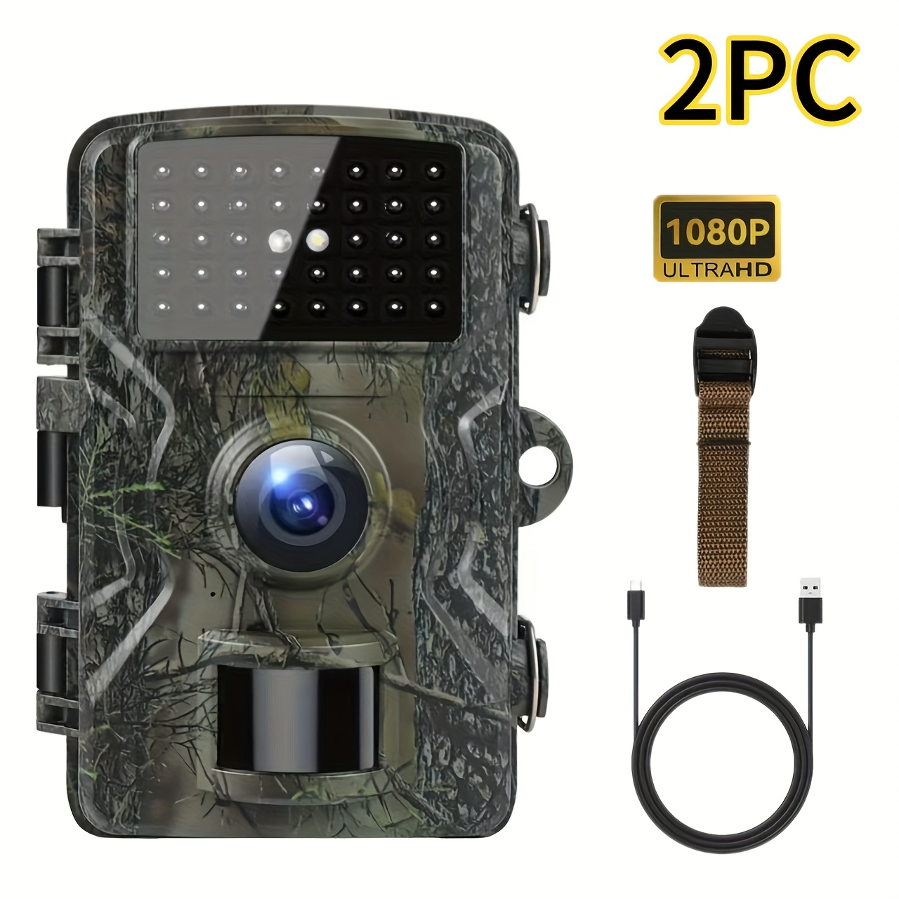 TEMU 2 Sets Of Courtyard Surveillance Cameras, Small Animal Observation Equipment, Hunting Cameras, Outdoor Cameras, Hunting Cameras, Outdoor Hidden
