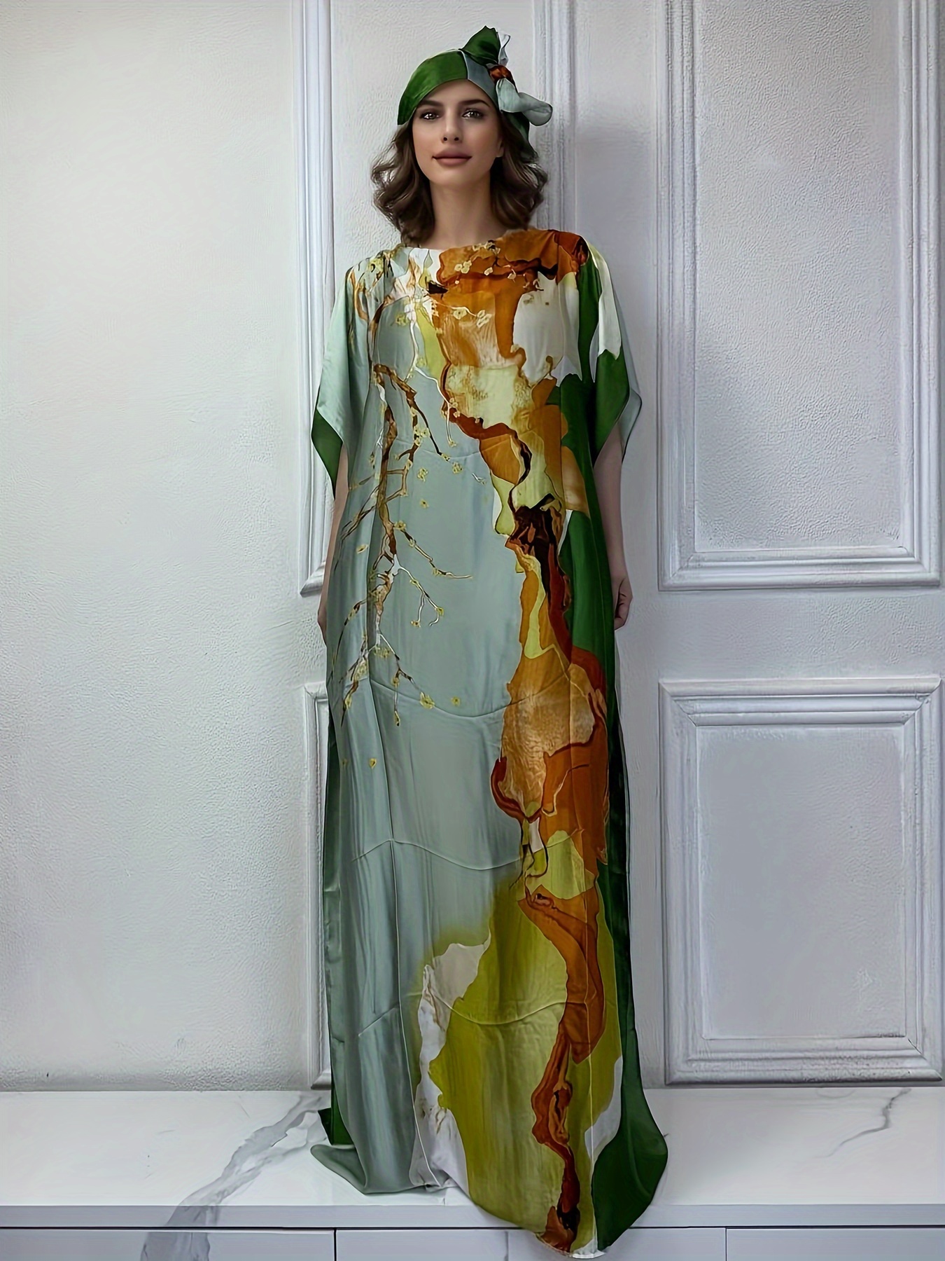 summer boho print bohemia hijab loose elegant abaya - Temu Mauritius