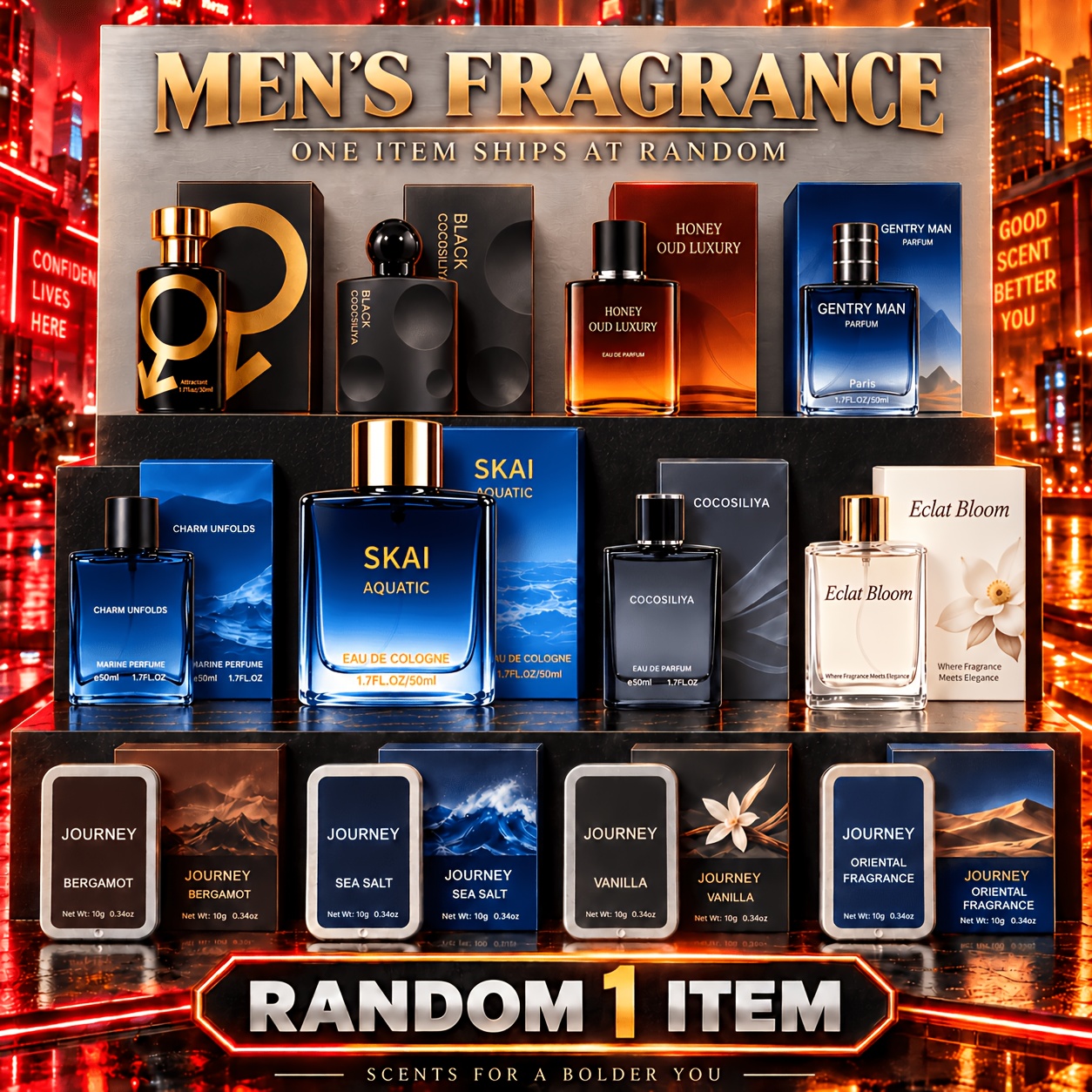 TEMU Random Men's Fragrance, 1 Perfume Spray Or Solid Cologne Per Order, Citrus Marine Musk Scent, Portable Men's Cologne, Office, Travel, Dating,