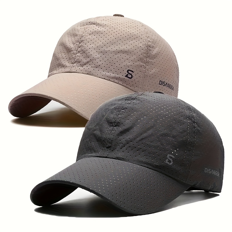 E-shop 2 Stück Unisex Schnelltrocknende Mesh Baseballcaps – Atmungsaktive, Verstellbare Sommer-Sonnenhüte für Outdoor-Aktivitäten