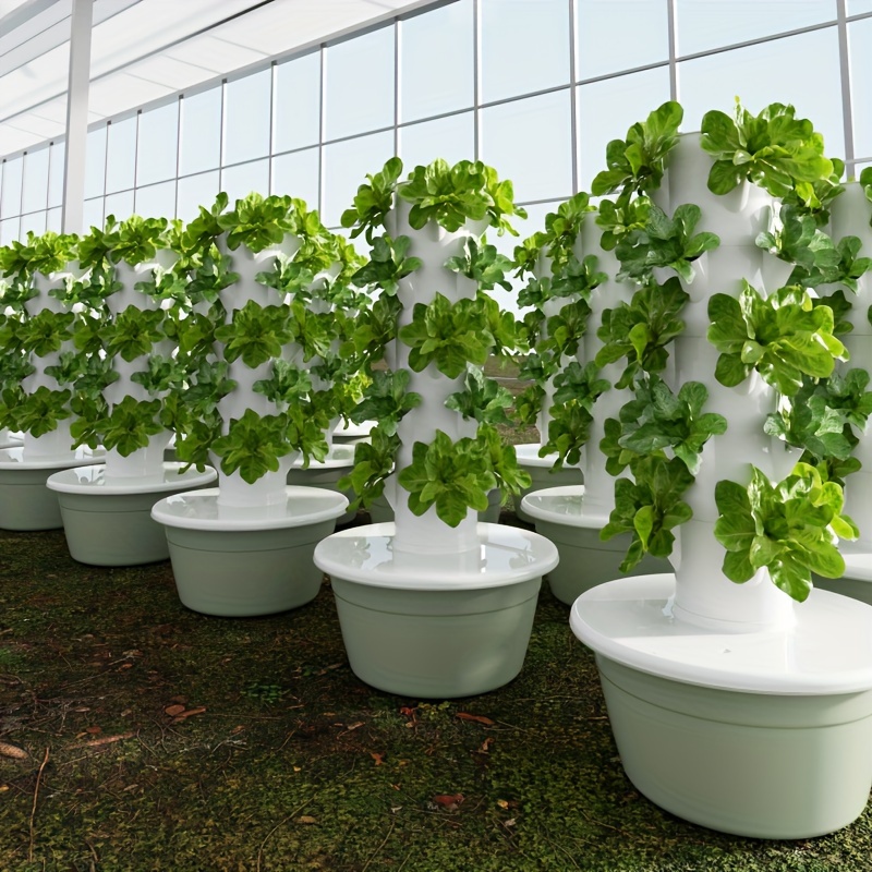 

1pc Vertical Hydroponic - Soilless Vegetable Planting System, Abs Plastic, White - Includes 15w Water Pump Not Included