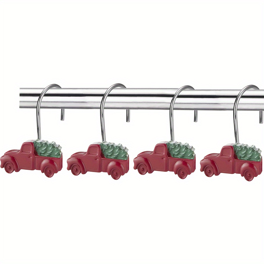 

12pcs Christmas , Metal & Bath , Decorative Curtain For Bathroom Decor
