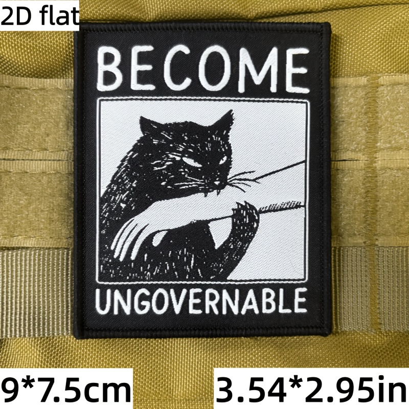 TEMU 2d Flat Irritable Cat Patch Patch, , Cool Morale Badge With Hook And Loop, Cute Cat Badge For Clothes, Hats, Backpacks, Armbands, Shoulder
