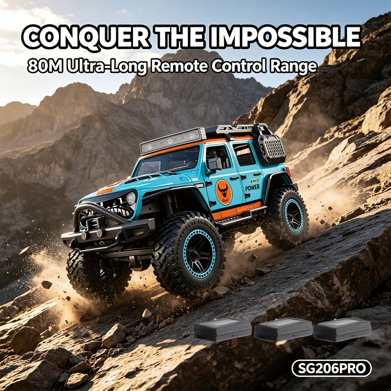 Image of Flagship -drive Remote -road Climbing Car, Equipped With And Wear-resistant Off-road Tires, Prevents Slipping Or Losing Control On . Equipped With Built-in Led Headlights