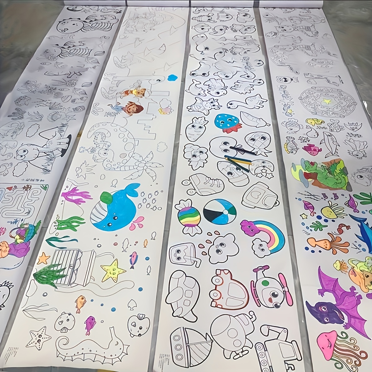 Kids Doodle Paper Roll Art Kit - Creative Drawing Sheets Sketch Pads