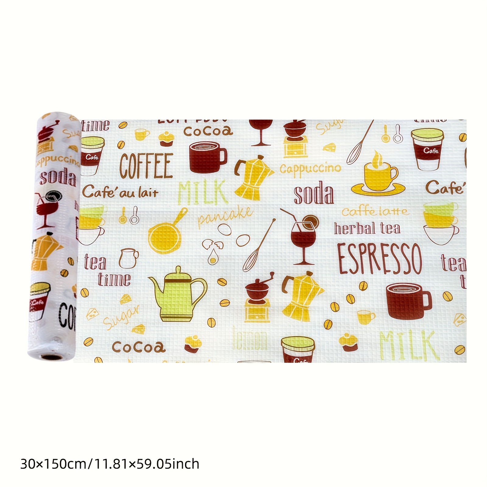 TEMU 1 Roll, 118.11* Inches, Kitchen Cabinet Liner, Drawer Liner - Multifunctional Kitchen, Bathroom And Bedroom Cabinet Shelf Pad, Dust-proof And