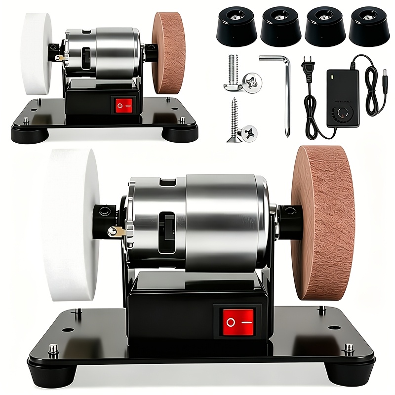 Mini Electric Drum Sander with Variable Speed-Compact Knife Sharpener And Polisher for Knife Making, Woodworking And Metalworking, And Crafts