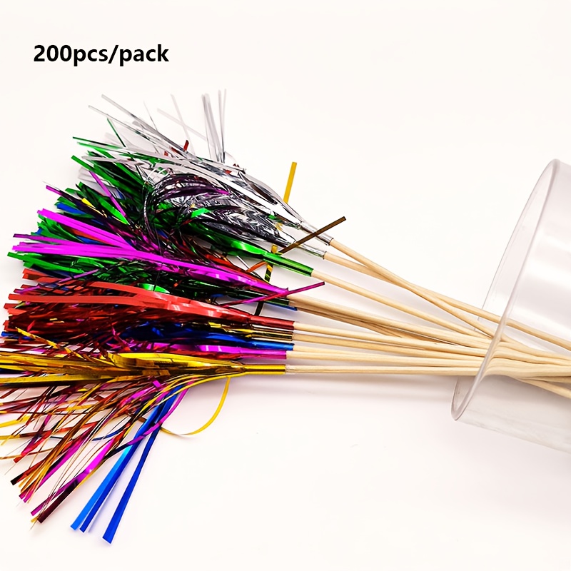 Image of 200pcs Of Colorful Cocktail Picks For Party Decoration, Ideal For Fruit, Food, And Festive Occasions Like Christmas And Halloween