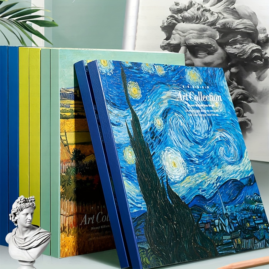 

160pages Sketching Book, 80sheets Sketchbook, 20k Professional Painting Drawing Series High Quality Art Supplies Notebook Sunflower Starry Moon Night Starry Sky Paddyfield 7.99inch