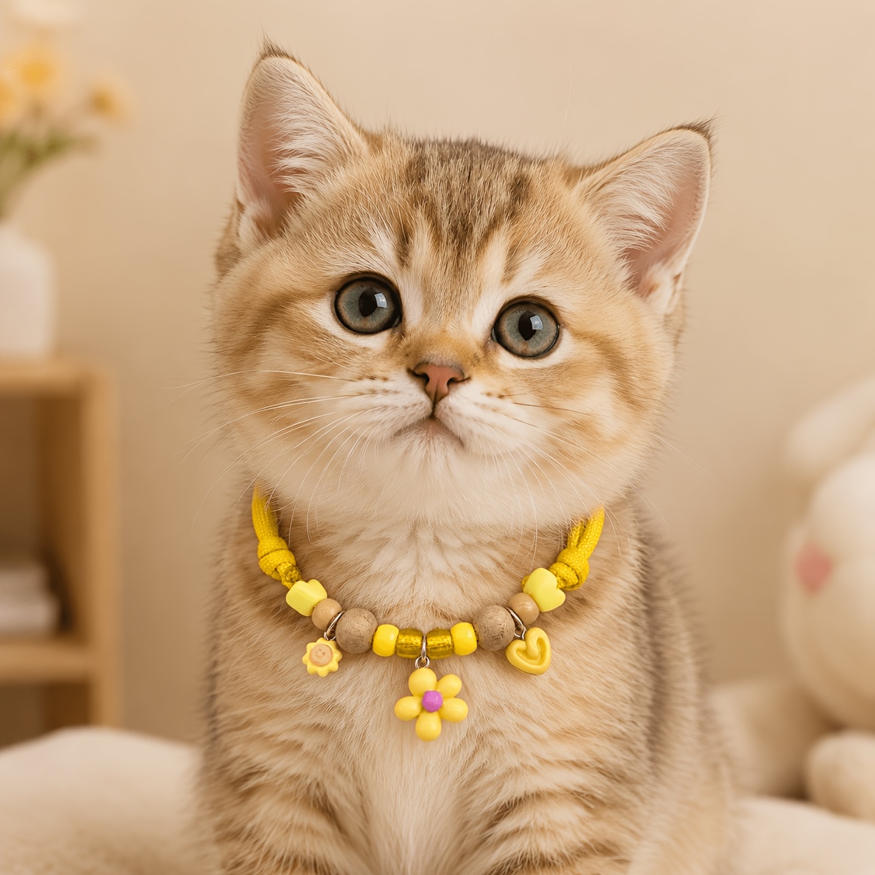 Cute Adjustable Cat Collar with Fruit Pendant
