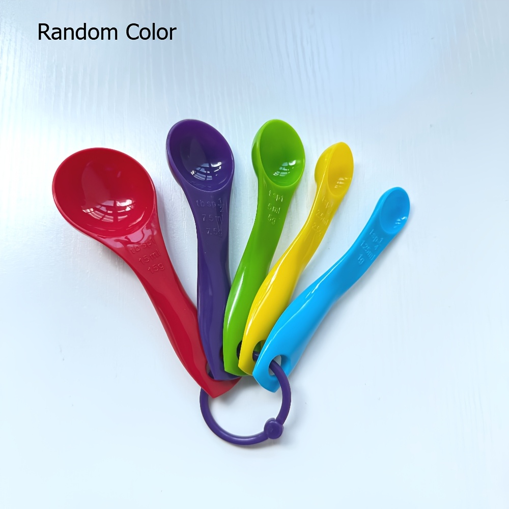 5pcs Stackable Measuring Spoons Set - Accurate For Dry And Liquid Measurements In Baking And Cooking - Kitchen , Apartment, And Back To School (random Color)