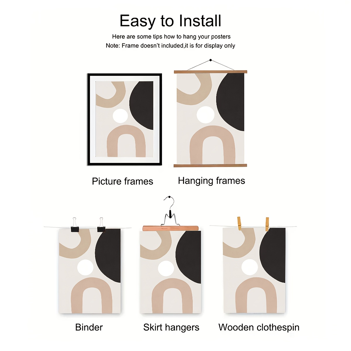 Minimalistische Abstrakte Wandkunst, 4er-Set – Elegante Poster Für Badezimmer, Schlafzimmer & Wohnzimmer (A4, Ungerahmt)