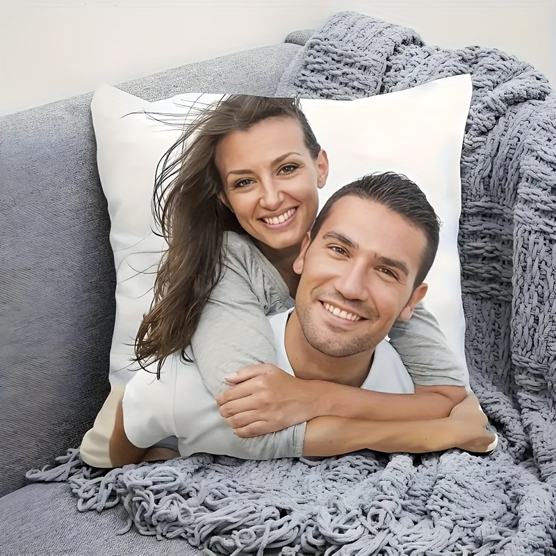 1pc Personalized Custom Photo Pillow Personalized Pillowcase Gift Custom Picture Pillowcase, Short Plush Material, Single-sided Printing, Diy Design Photos And Text, Suitable For Pets, Lovers Photos