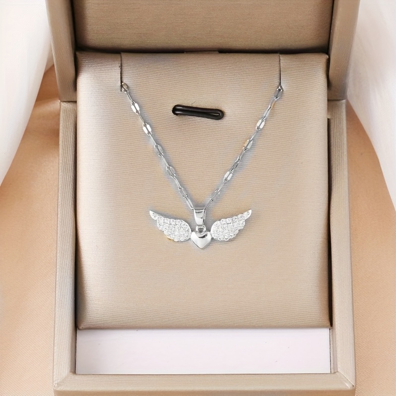 E-shop Modischer kreativer Herz-Anhänger Edelstahl Halskette / Klassische hypoallergene Edelstahl Halskette / Ideales Geschenk für Frauen zum